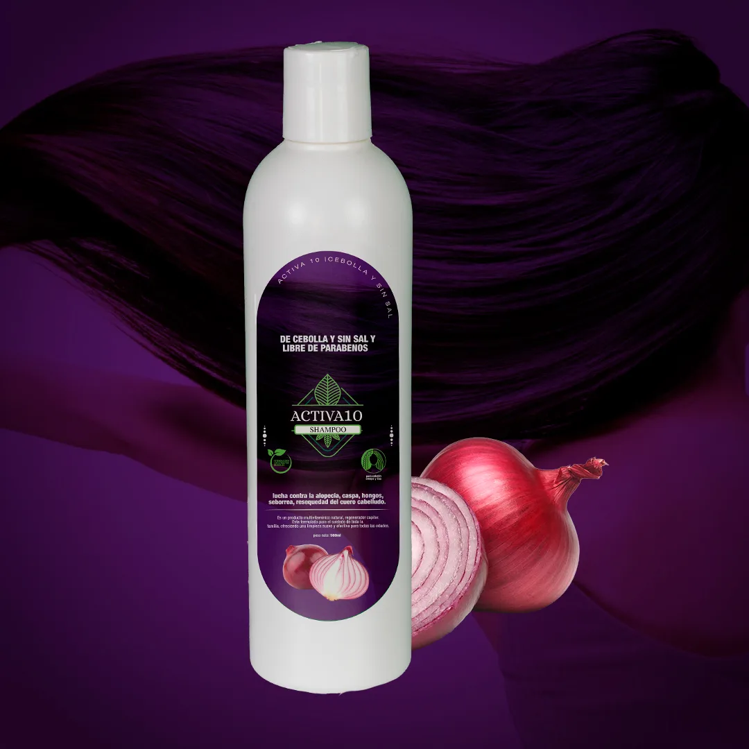 Descubre el Poder del Shampoo de cebolla sin sal y libre de parabenos Activa10
“Sin sal, sin parabenos, sin preocupaciones